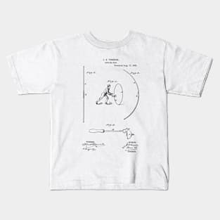 Bowling Hoop Vintage Patent Hand Drawing Kids T-Shirt